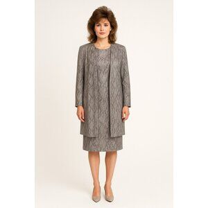 vintage 80s PATRA 2 piece suit dress jacket snakeskin XL shimmer retro career